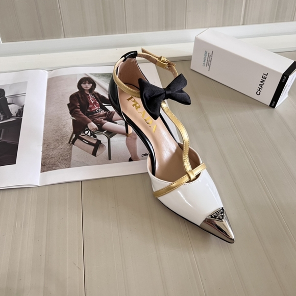 Prada 2024ss t with contrasting bow heels - Picture 4 of 9